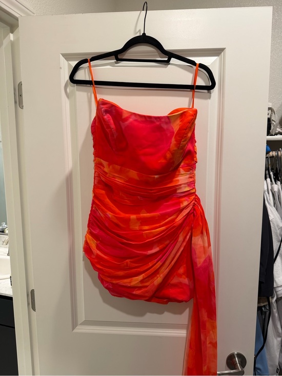 Runaway The Label Dresses & Skirts - Ruched Strapless Mini Dress in Pink & Orange